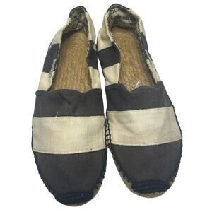 Soludos Blue and Cream Espadrille Loafers Size 40